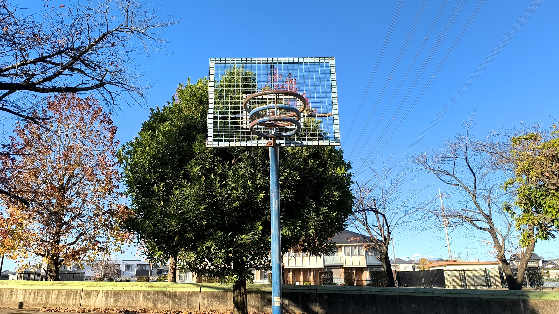 よつや公園の螺旋状バスケットゴール