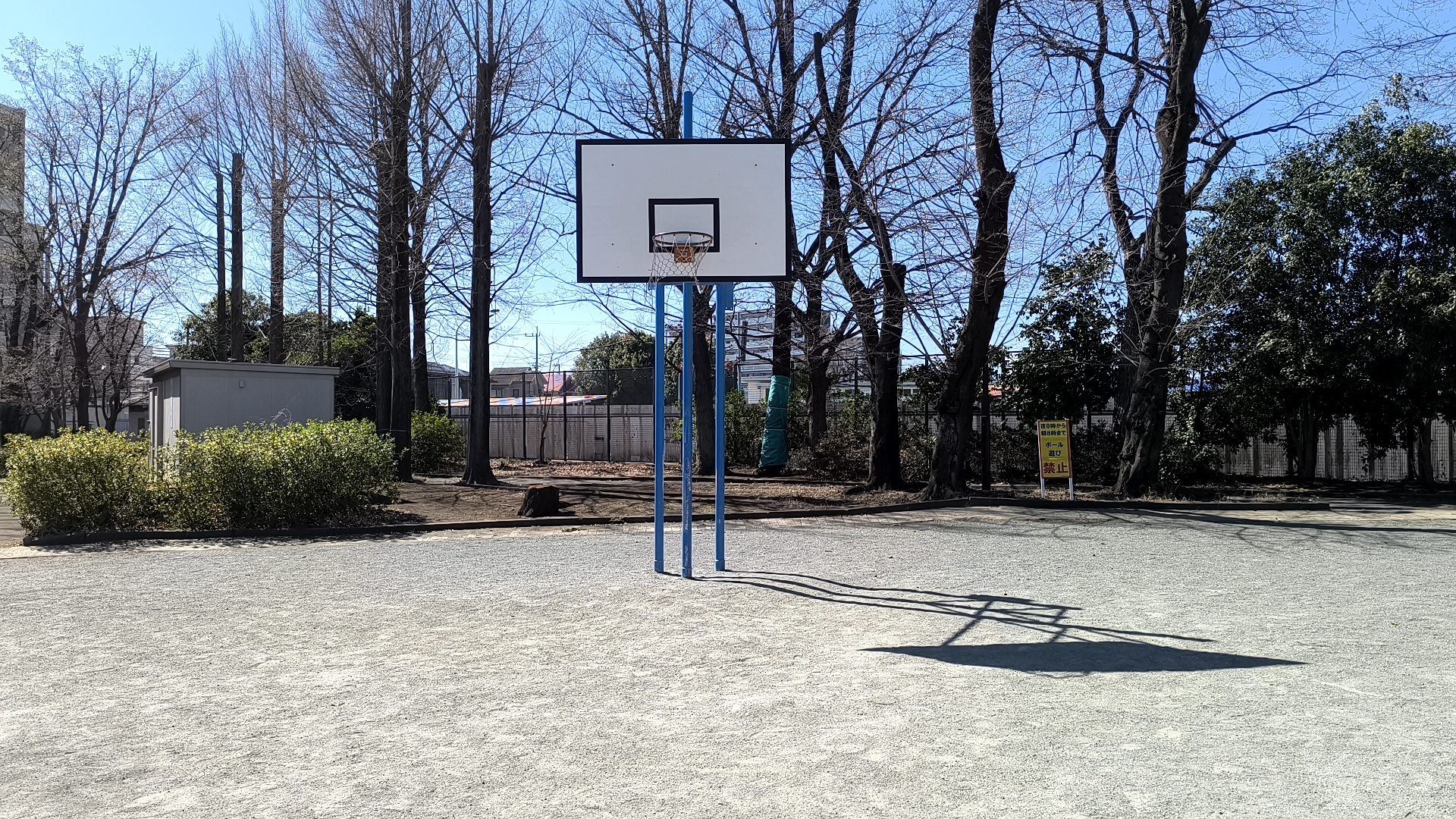 北野公園のバスケットコート全景
