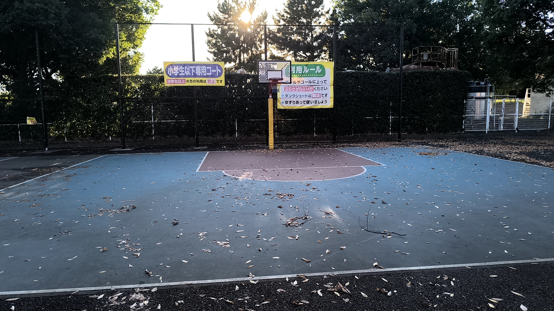 川越公園の小学生以下専用バスケットコート