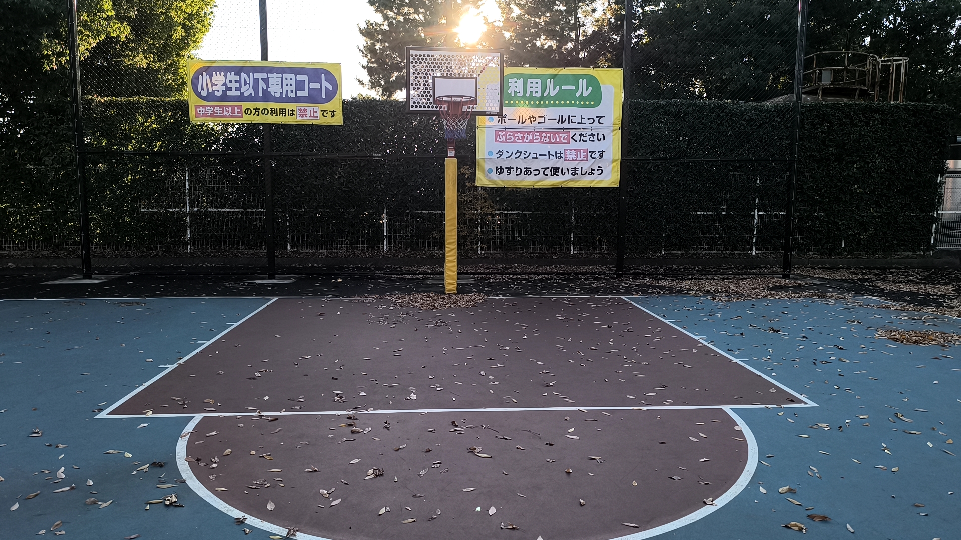 川越公園のミニバス用バスケットゴール