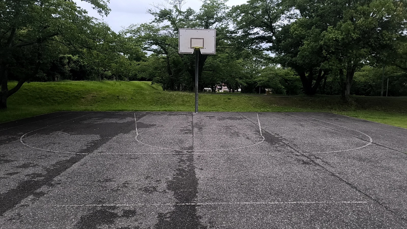 布佐南公園のアスファルト舗装バスケットコート