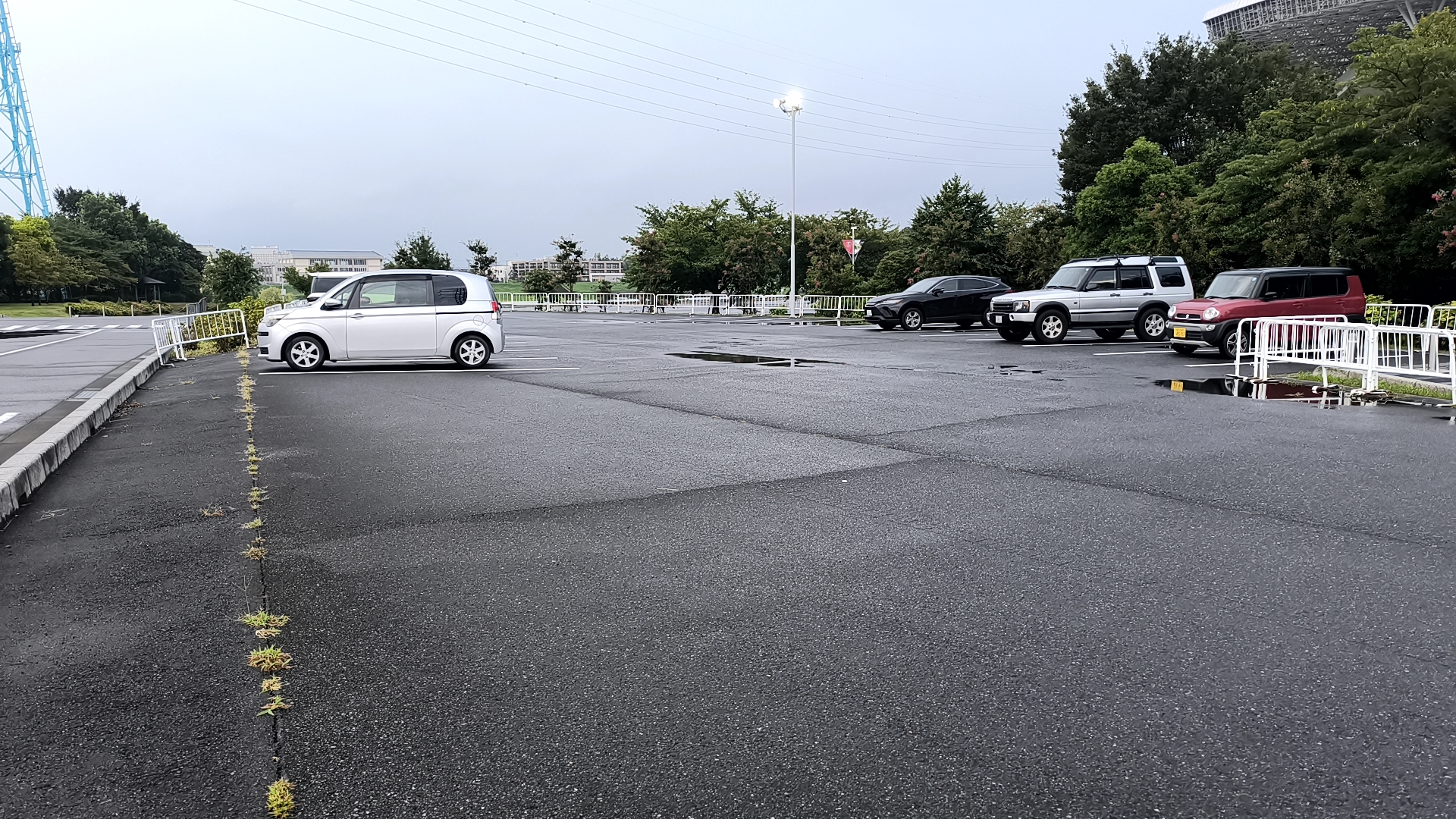 雨上がりの埼玉スタジアム2002公園駐車場